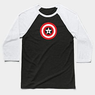 Wicked Decent Maine Shield - Red and White Baseball T-Shirt